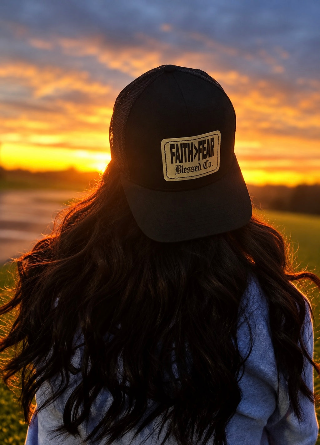 Faith>Fear Black Trucker Hat